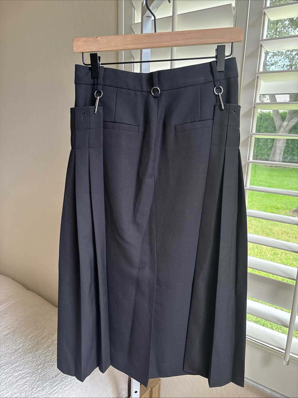 NWT Tibi Grain De Poudre Convertible Pleated Skirt Black Size 00 - Picture 7 of 15